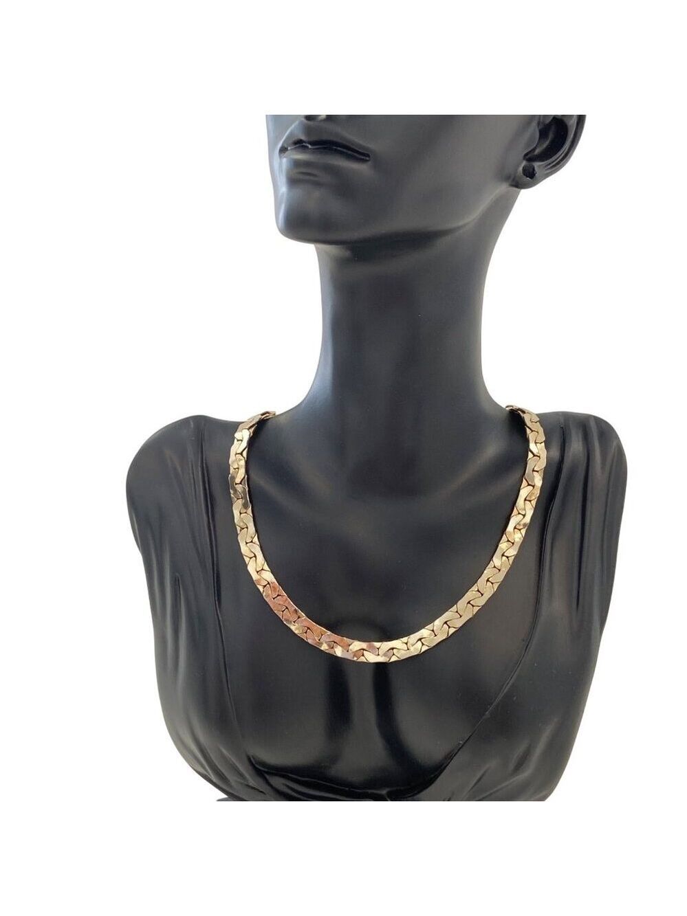 Sarah Coventry Gold-Tone Link Necklace With Textured Detailing Vintage Jewelry 1